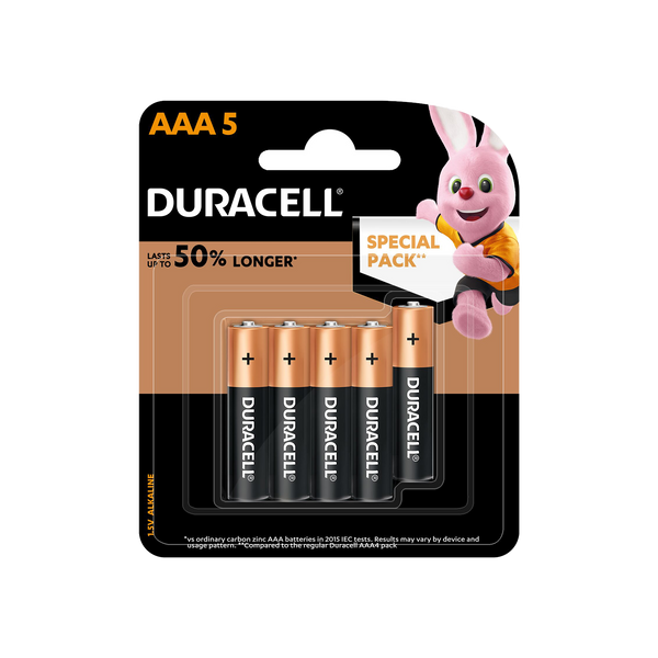 Duracell Alkaline AAA Batteries, pack of 5
