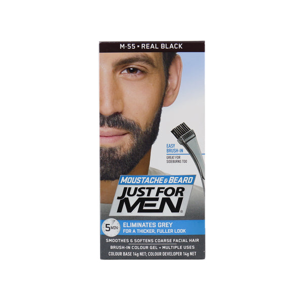Just For Men Brush-In Color Gel For Moustache & Beard Real Black