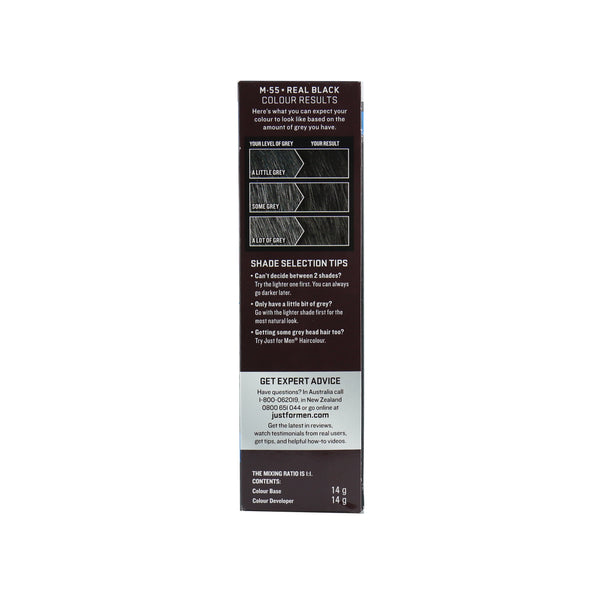 Just For Men Brush-In Color Gel For Moustache & Beard Real Black